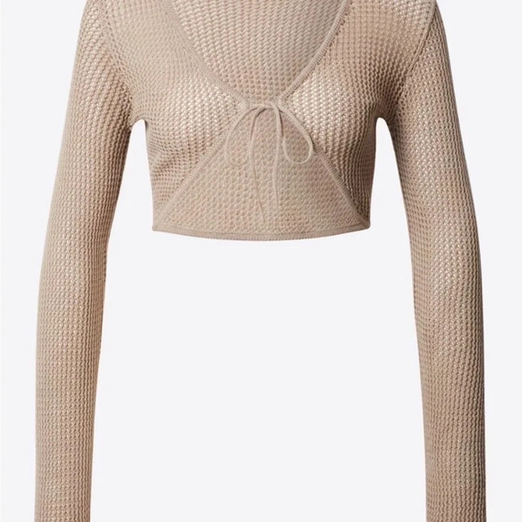 Talky Weijl tie-front cropped top shrugs Sleeves SIZE S new with tag - Picture 6 of 6